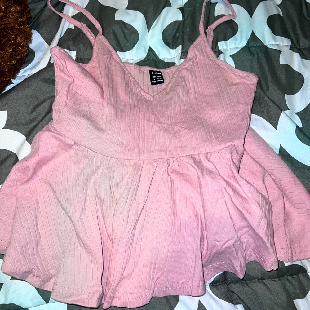 Shein Rib-knit Ruffle Hem Cami Top